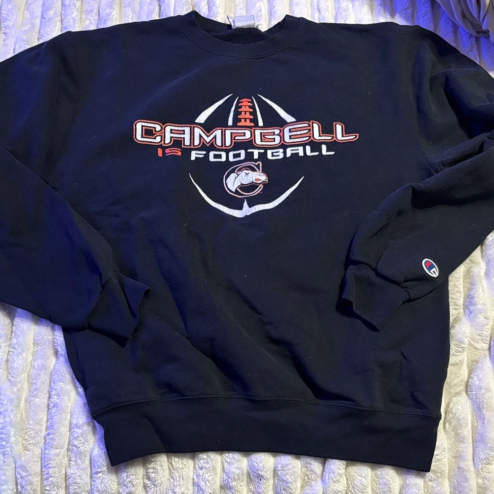 Vintage Champion Black Football Crewneck Sweater